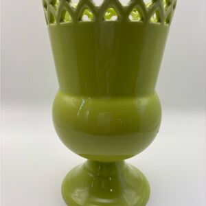 Anthropologie Lime Green Ceramic Vase